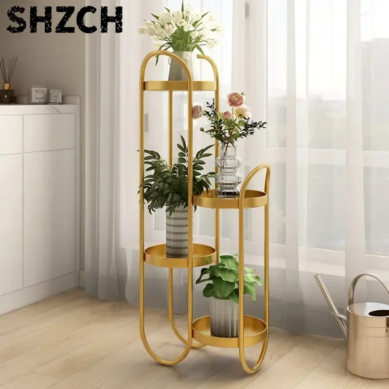 Multi-Layer Creative Metal Plant StandArtistic Greenery Display Rack for BalconyPerfect for Plant Lovers New Arrivals