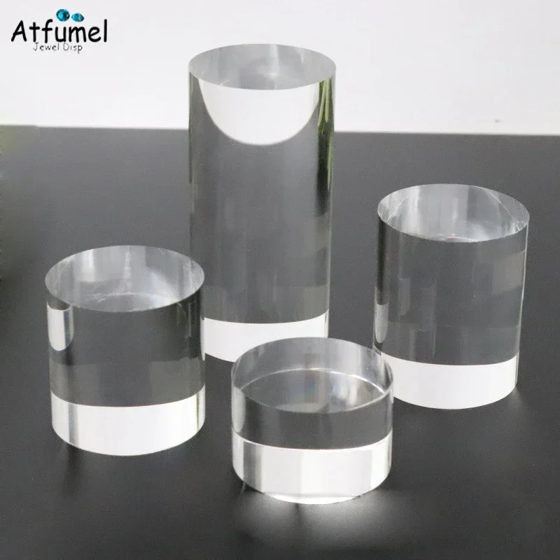 Acrylic Cylinder Ring Jewelry Display Stand Doll Mold Holder Transperant Earring Rack Cosmetic Photography Stand Doll Block