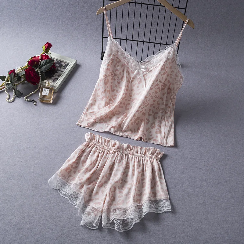 

Sexy Nightgown Set Womens Pajamas Gowns Nightdress Sleeveless Strap Top&Short Sleep Pjs Suit Summer Sleepwear Negligee