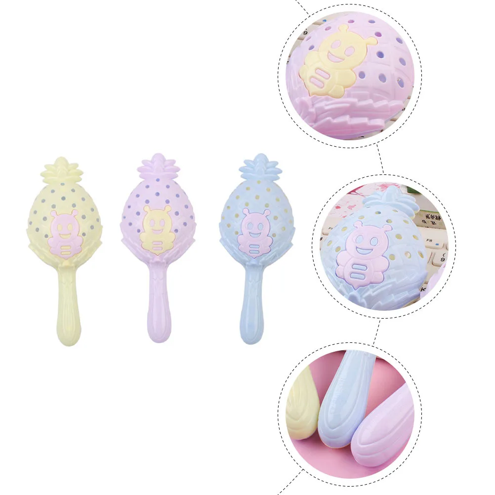 3 قطع خشخيشة يدوية للأطفال الرضع خفيفة الوزن على شكل جرس صوت موسيقى لمرحلة ما قبل المدرسة التعليمية للأطفال خشخيشة معلقة