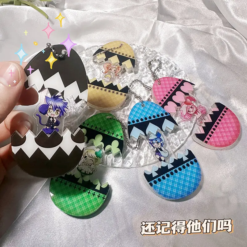 Shugo Chara Anime Keychain Hinamori Amu Eggshell Series Acrylic Key Chain Bag Pendent Decor Accessories Collection Display Gift