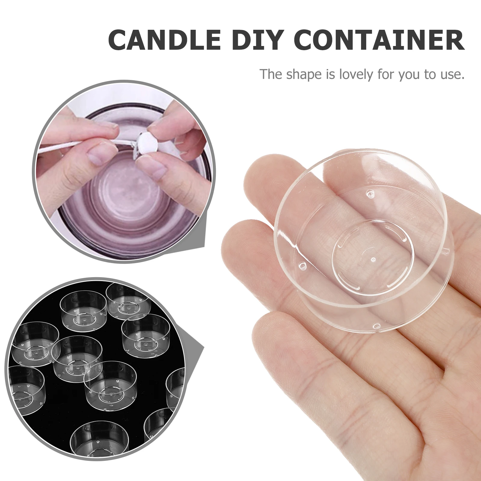 

20 Pcs Box Molds Plastic Shell Holder Wax DIY Containers Tins Cup Mold Bedroom Living Room Office Decor