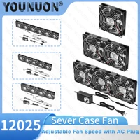 12cm de alta velocidad gran volumen de aire 100V 220V Btc máquina de minería gabinete de estación de trabajo 120MM Kit de ventilador de sistema de refrigeración de servidor violento