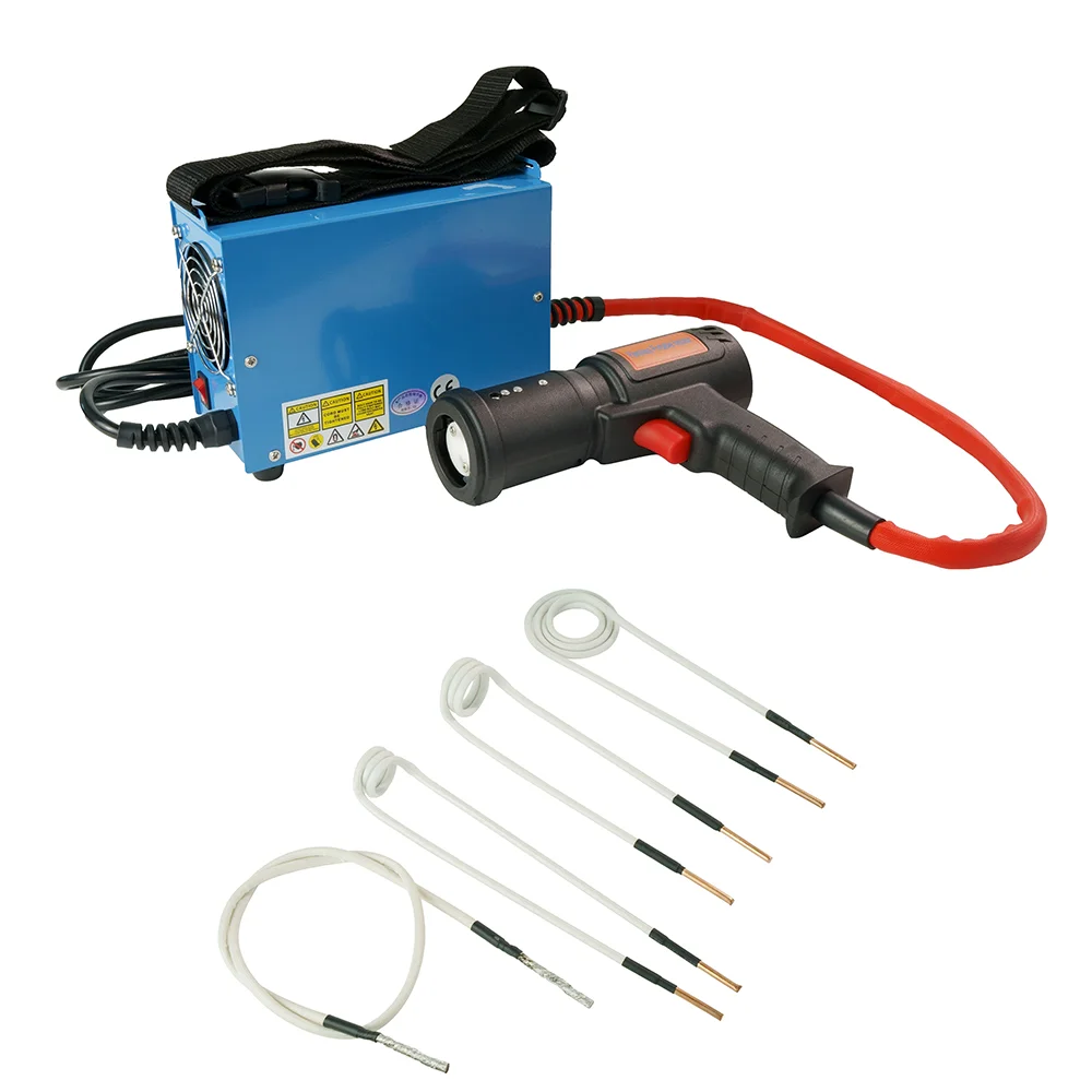 1500W Handheld Induction Heater Fast Heating Coil Kit for Bolt Removal Flameless Flame Removal Tool for Car Repair Disassembly