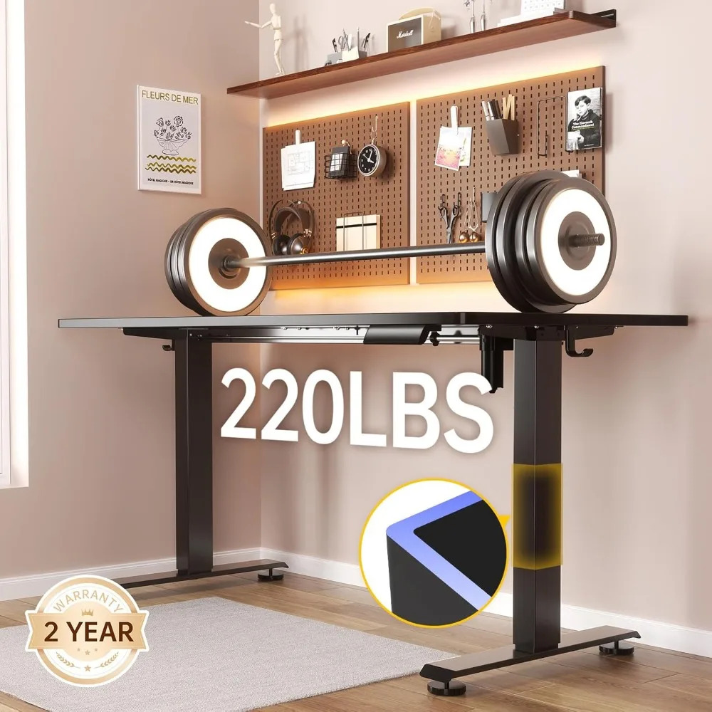 55 Adjustable Height Electric Standing Desk for Home Office and Study