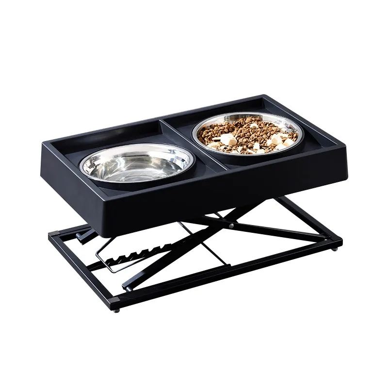 

Special Feeding Bowl for Big Dogs Adjustable Elevated Bowl High-quality Neck Protection Stainless Steel Slow Food Bowl