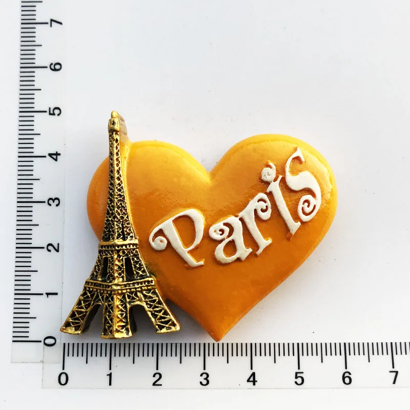 Personalized French Love Elements Fridge Magnet Cultural Landscape Message Stickers Tourism Souvenir Resin Craft Decoration