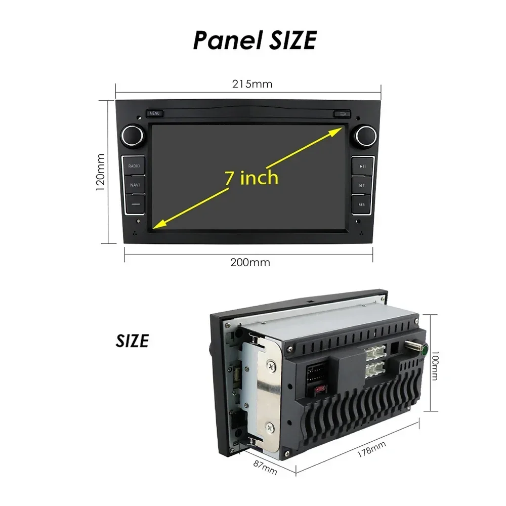 Schermo stereo 2 Din Android 13 per Opel Astra H Vectra CD Corsa Antara Combo Vivaro Zafira B Vauxhal 7 pollici