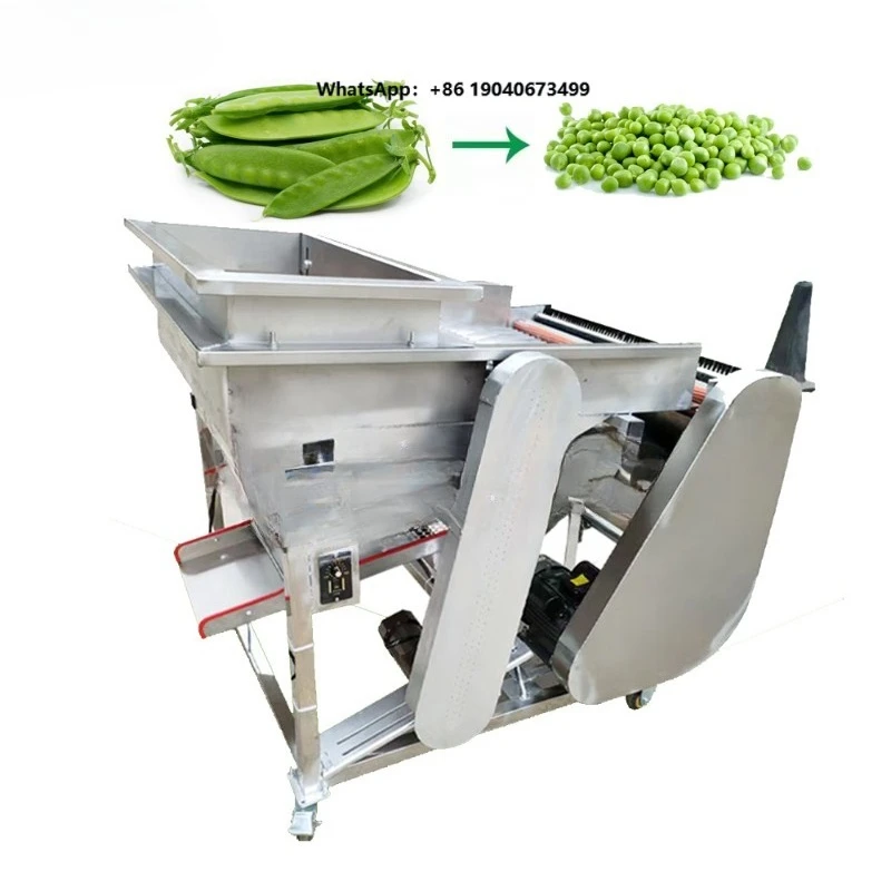 Fresh Green Pigeon Peas Beans Shell Removing Sheller Shelling Machine Automatic Green Soy Bean Pea Peeling Machine shi