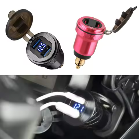 For BMW R1200GS R1250GS F800GS F750GS F850GS Tiger 800 900 For Ducati QC 3.0 Dual USB Charger Plug Socket Power Adapter Type-C