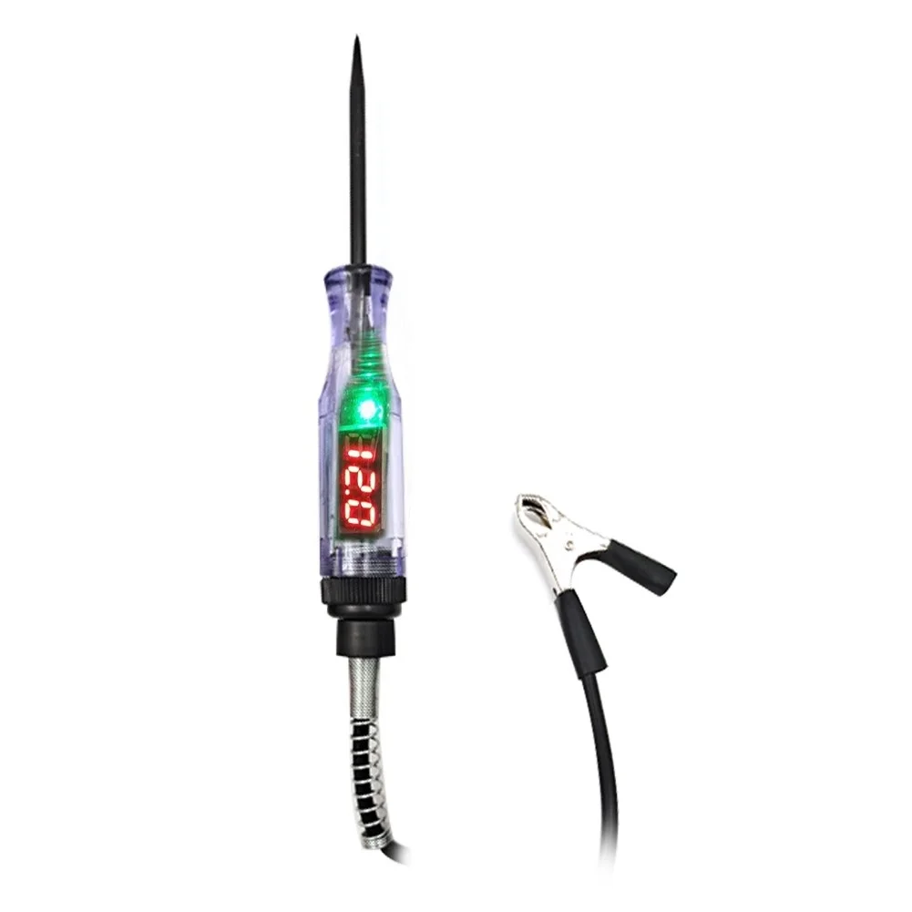 

Car Truck Voltage Circuit Tester 6V 12V 24V DC Digital Display Long Probe Pen Light Bulb Automobile Diagnostic Tool Auto Repair