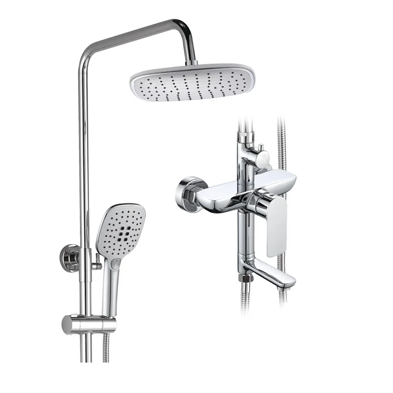 Rapsel Rainfall Wall Mounted  Hand Shower Set Brass Wall-mount Bath Tub Rain-style Shower Faucet