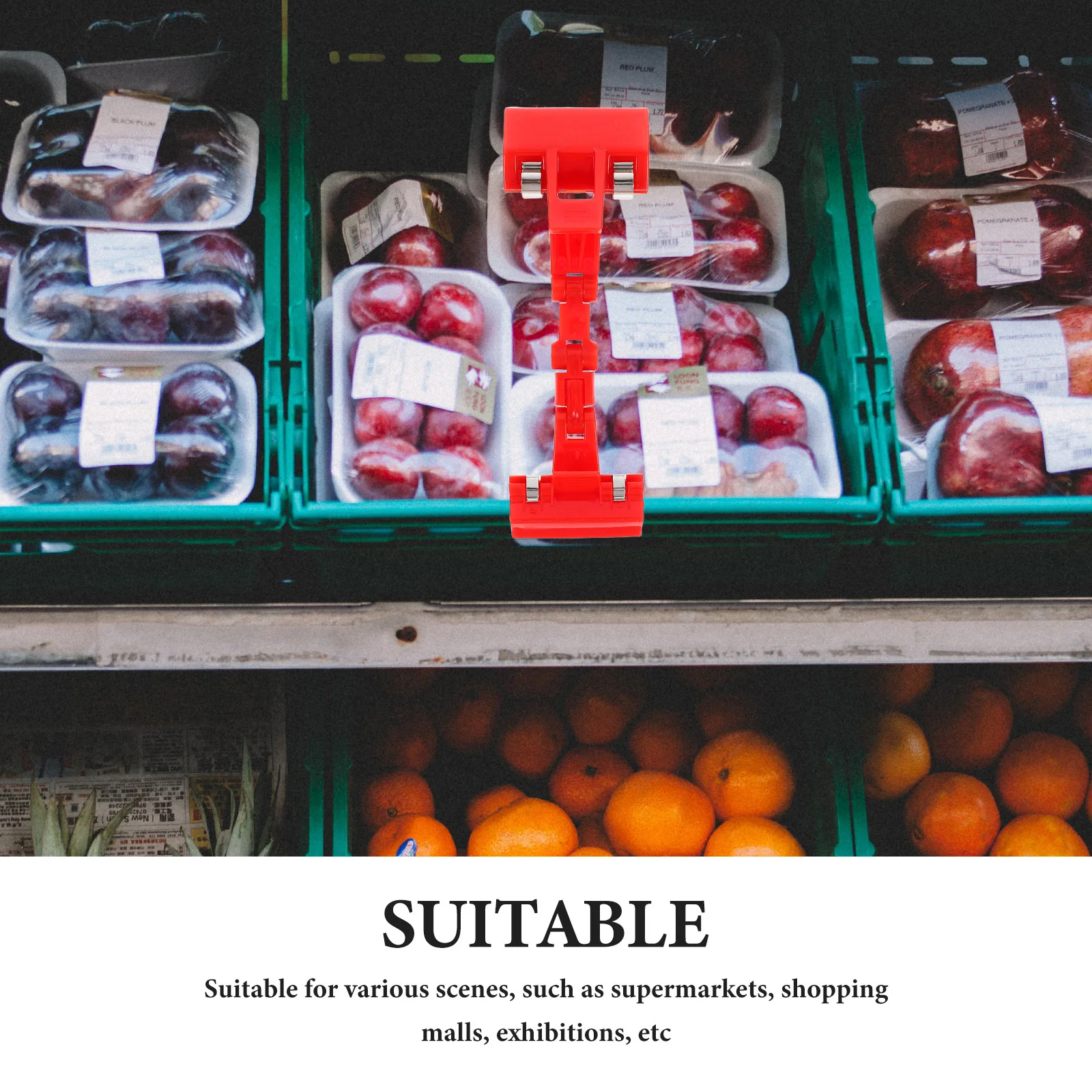 5pcs Plastic Merchandise Sign Clip Dual Head Display Rack Clamp For Retail Store Supermarket Price Tag Holder Advertising Signs