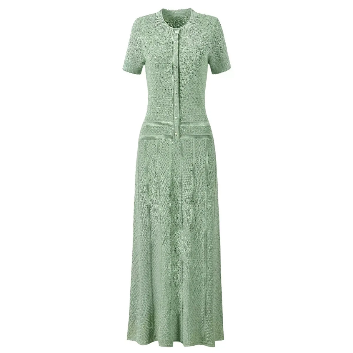 Personalizado de alta qualidade seda brilhante elegante malha slim fit vestido longo de manga curta para mulheres em estoque da Nanyou