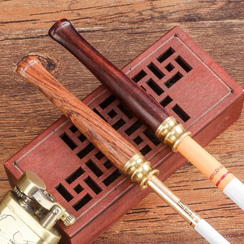 Solid Wood Ebony Cigarette Holder Pull Rod Filter Mouthpiece Smoking Accessories