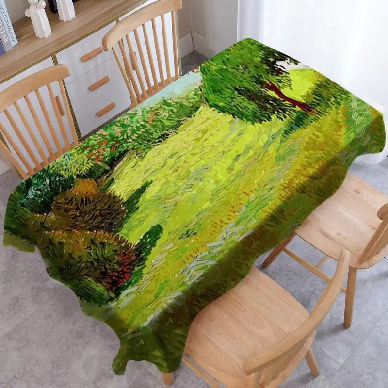 Waterproof Coffee Van Gogh Oil Painting  Table Table Cover Rectangular Tablecloths Party Decoration Table Cloth Manteles