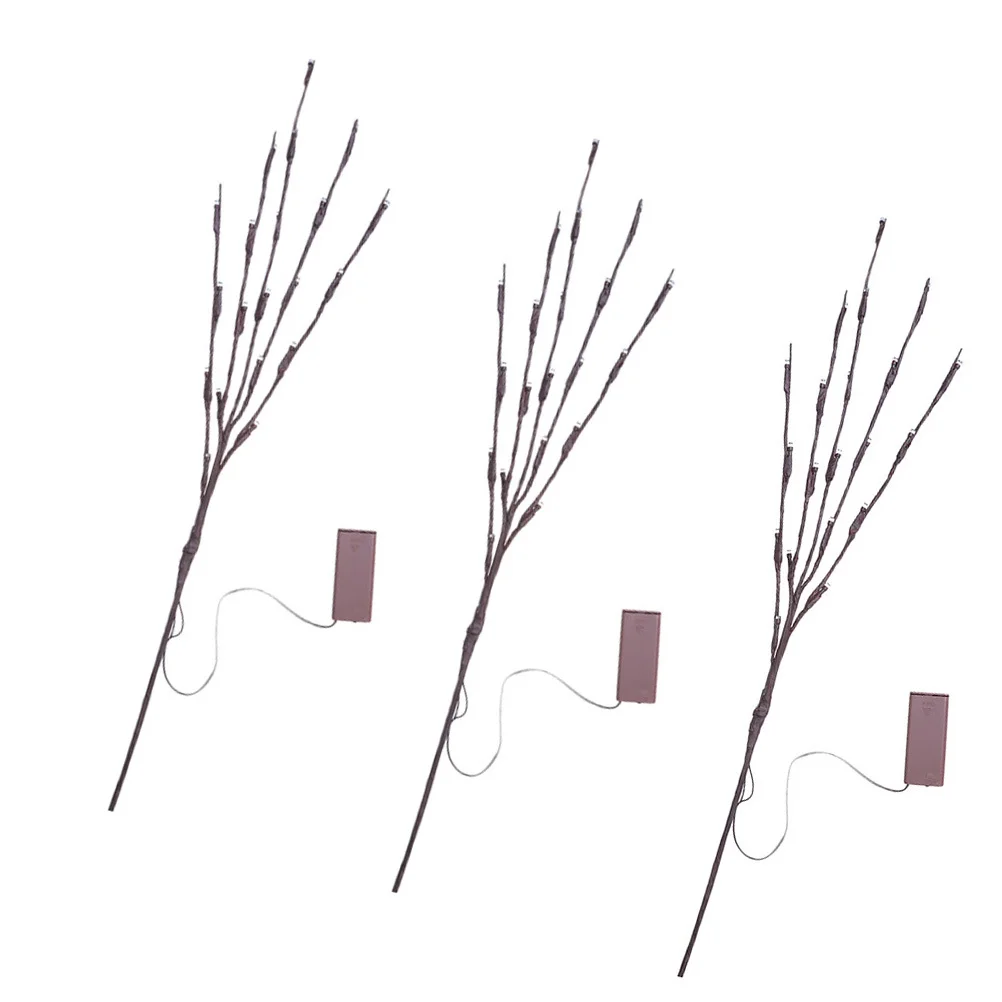 

3Pcs Simulated Tree Branch LED Lights Malleable Metal Wire Home Lamp Decor Bedroom Study Flower Arrangement