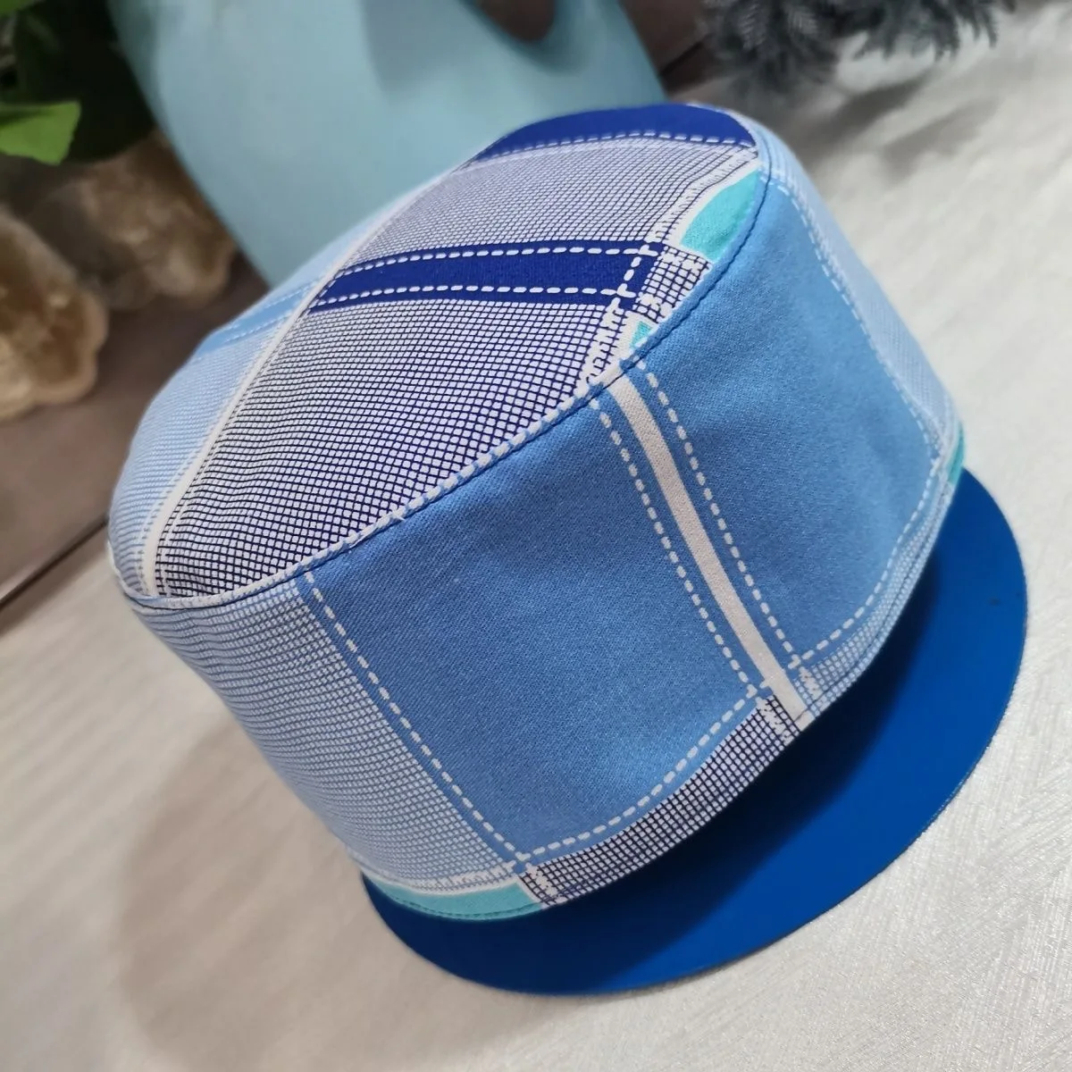 Livraison gratuite chapeau musulman hommes vêtements casquette de prière islamique Taqiyah Kufi produits fisques Kippa coton turc moderne bleu 03461