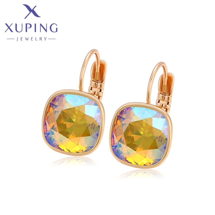 Xuping Jewelry Fashion Hot Selling Small Gold Color Square Crystal Earring for Women Girl Party Gift A00769844