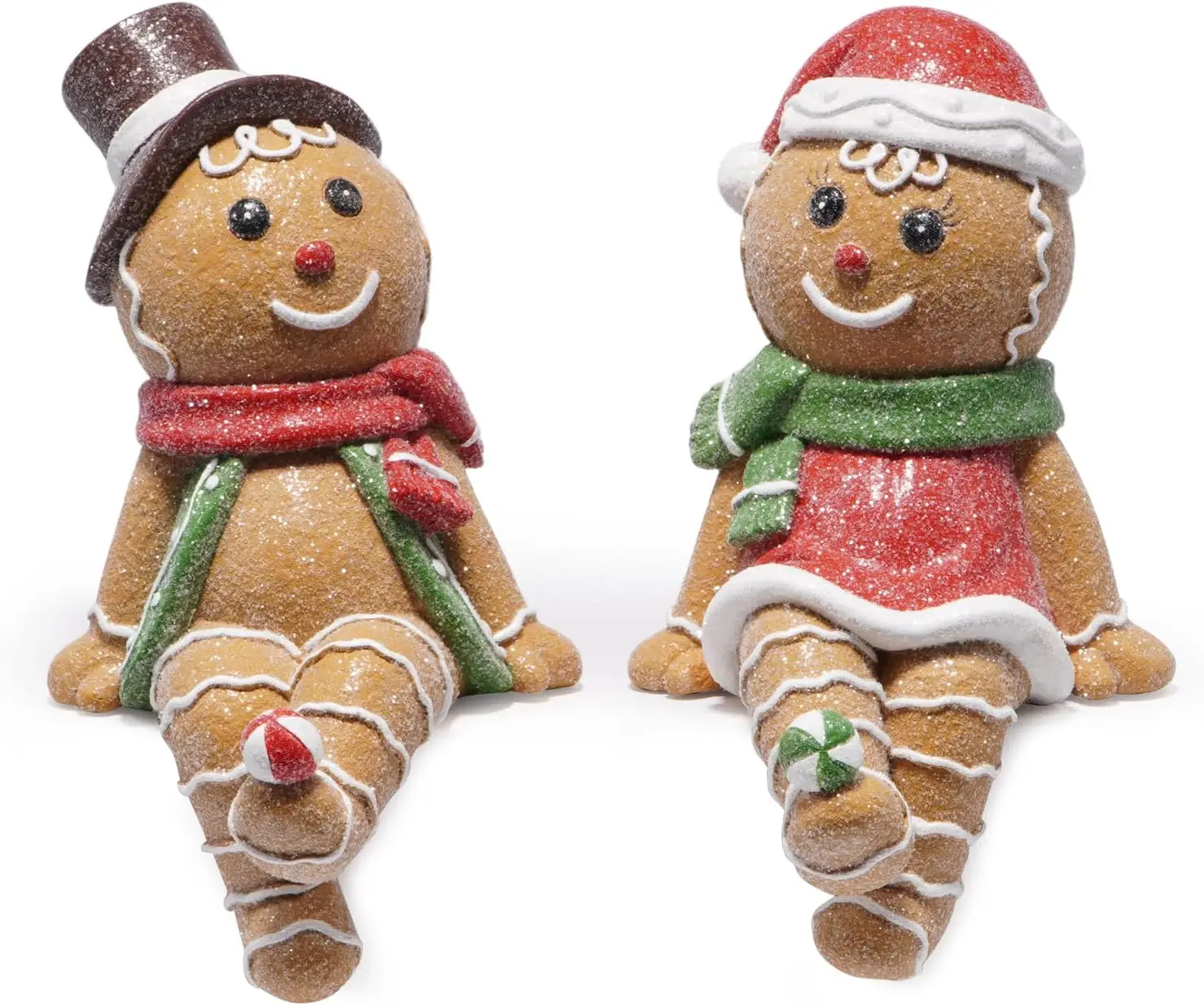 Gingerbread Man Figurines Decorations  Festive Stock Hanger Decor for Fireplace, Tabletop Decoration, Holiday Gift for Family