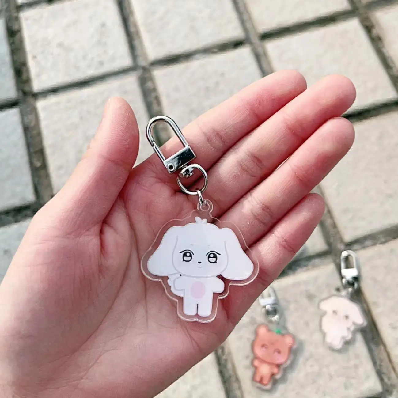 1pcs Kpop Ateez WooYoung Double Sided Cartoon Acrylic Keychain JongHo Backpack Accessories Pendant Gift Fans Merch