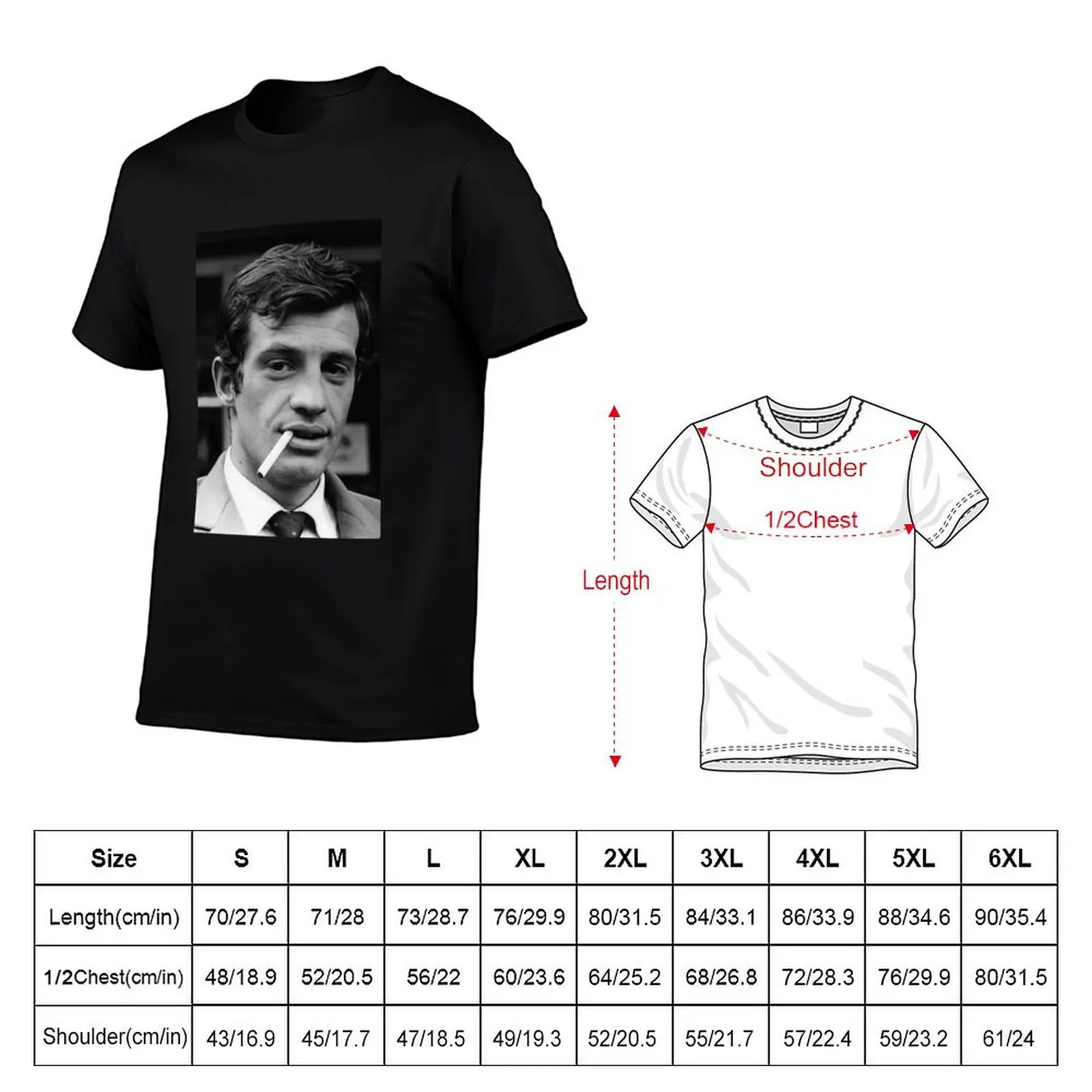 Jean Paul Belmondo Long T-Shirt Casual Breathable Short Sleeve Top