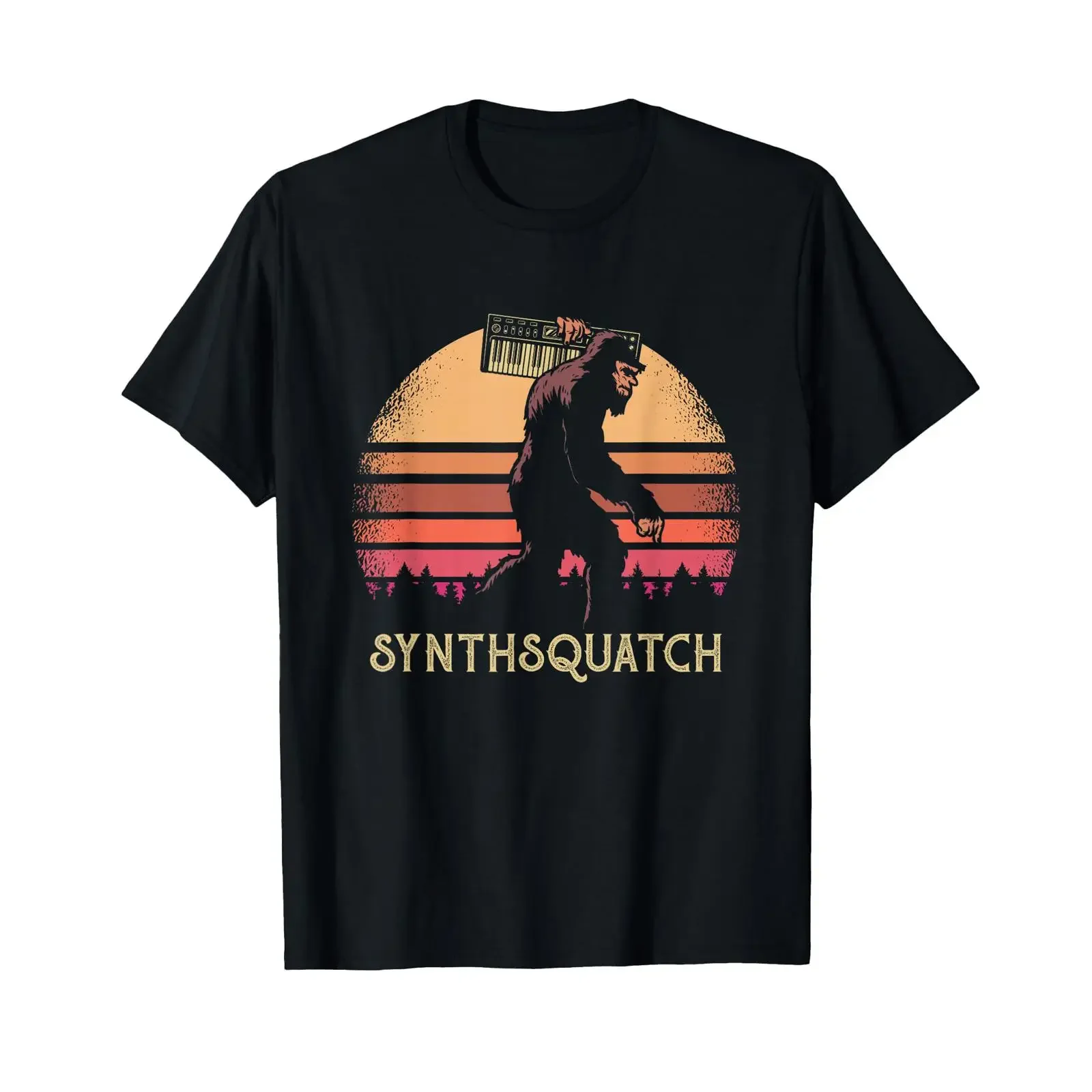 Synthesizer Analog Synth Squatch Retro Design T Shirt vintage Washed Breathable graphic Casual fashion homme