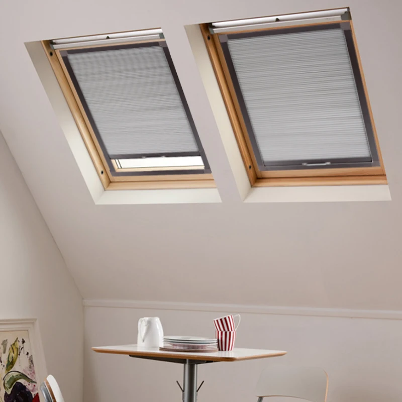 Custom Manual Pattern Cellular Shades, Cordless Honeycomb Blinds, Full Blackout Fabric Window Shades for Skylight