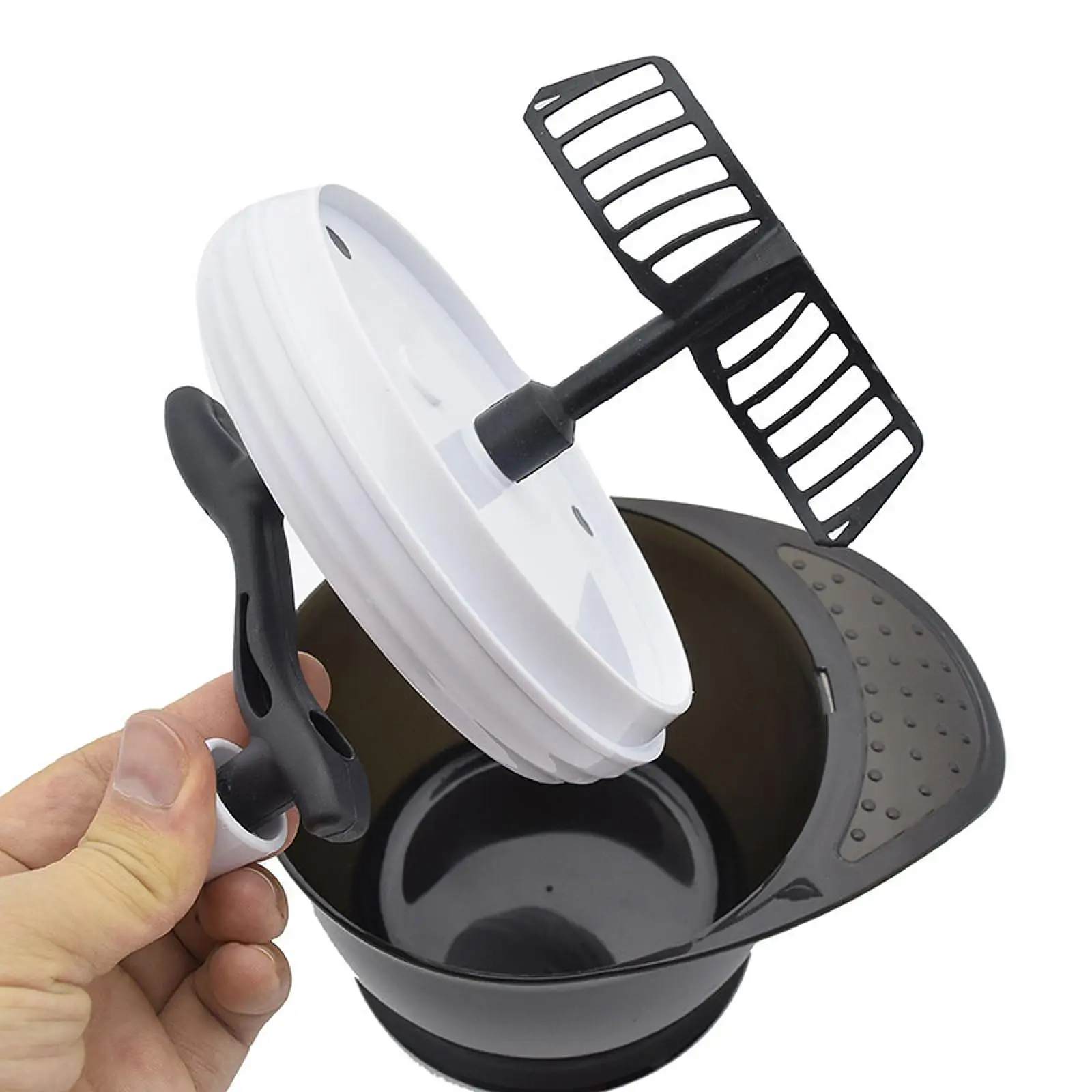 

Hair Dye Bowl Hairdressing Keep Tidy Hand Blender Manual Professional with Lid Dyeing Hair Coloring Tool Colour Mixing Dyeing