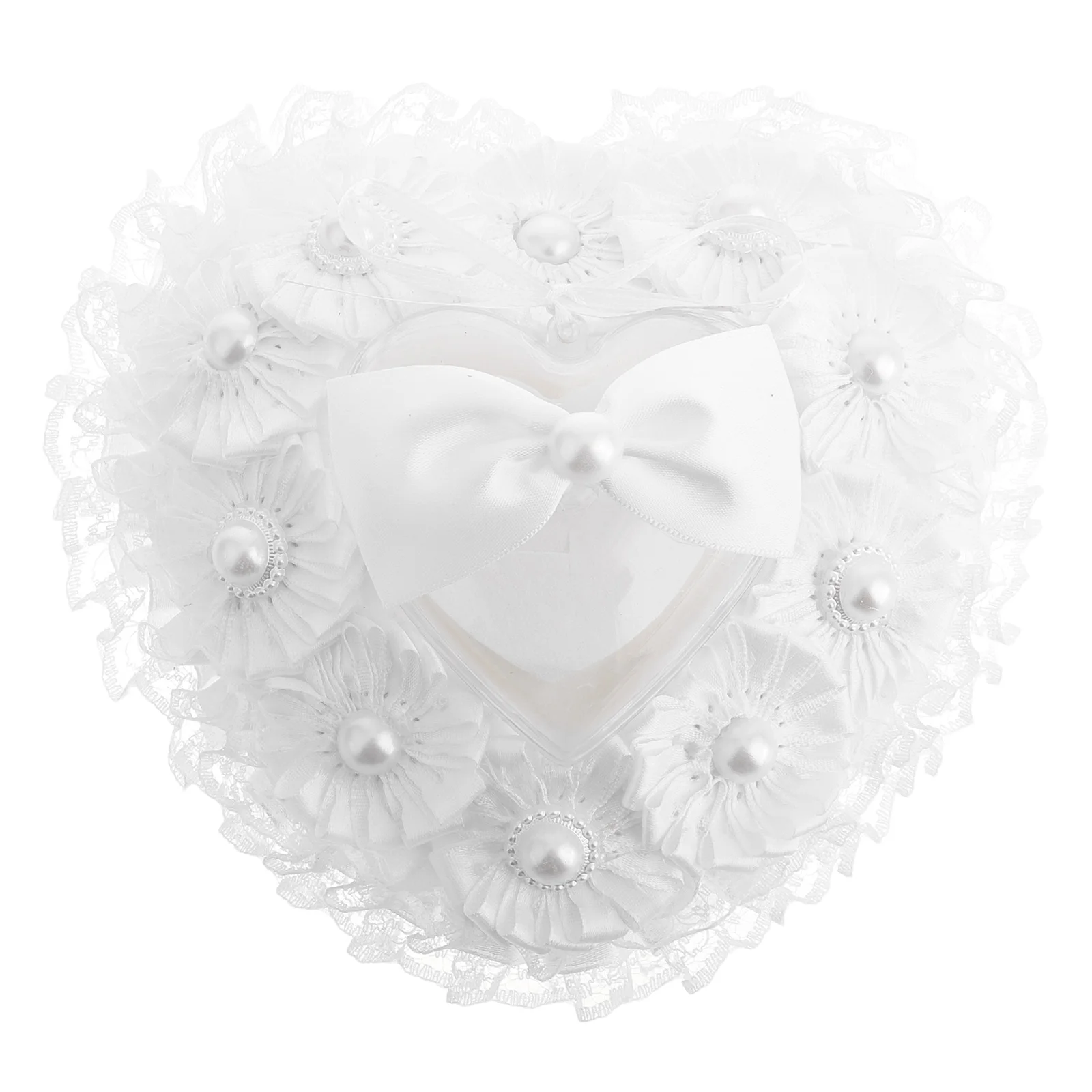 

Elegant Shaped Pearl Pillow Foam Rose Decoration Ceremony Supplies Bridal Ring Cushion Ring Holder