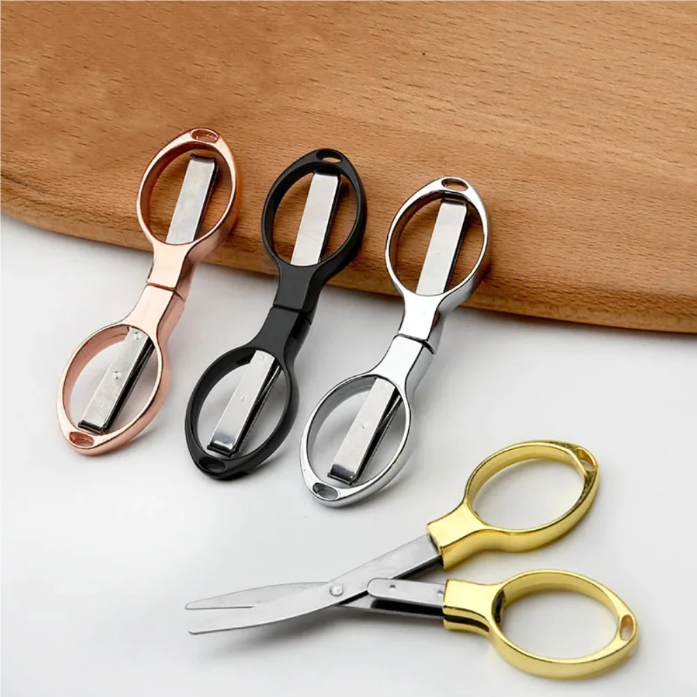 

1PC Portable Folding Scissors Carbon Steel Line Cutting Tools Mini Hand Tool Supplies Multifunctional Needlework Scissors