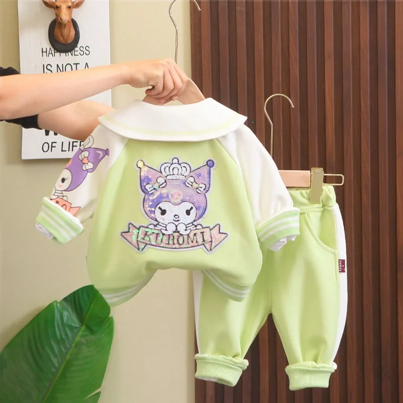 

Kuromi Kawaii Sanrio Students Cute Cartoon Long Sleeve Sportswear Comfortable Warm Pants Children Hoodie Jacket Gift for Kids
