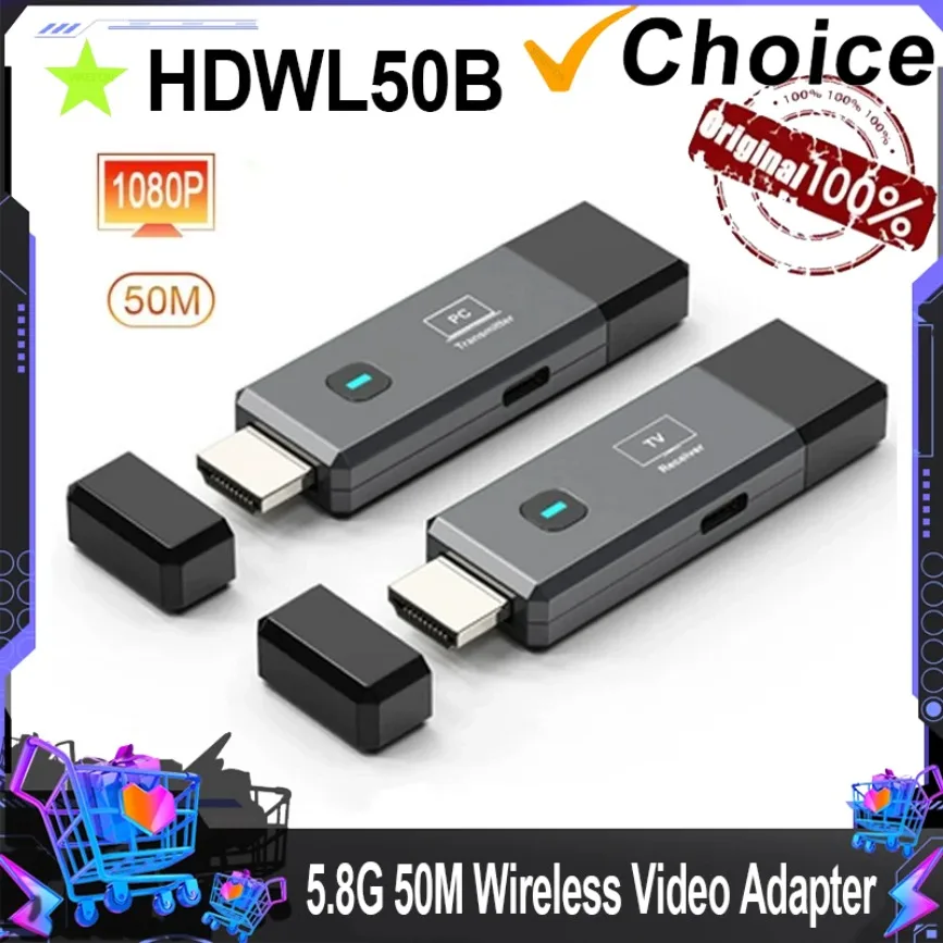 

5.8G 50M 1080P Wireless HDMI-Compatible Video Audio Transmitter Receiver Wireless Display Adapter From PC to Projector & Monitor