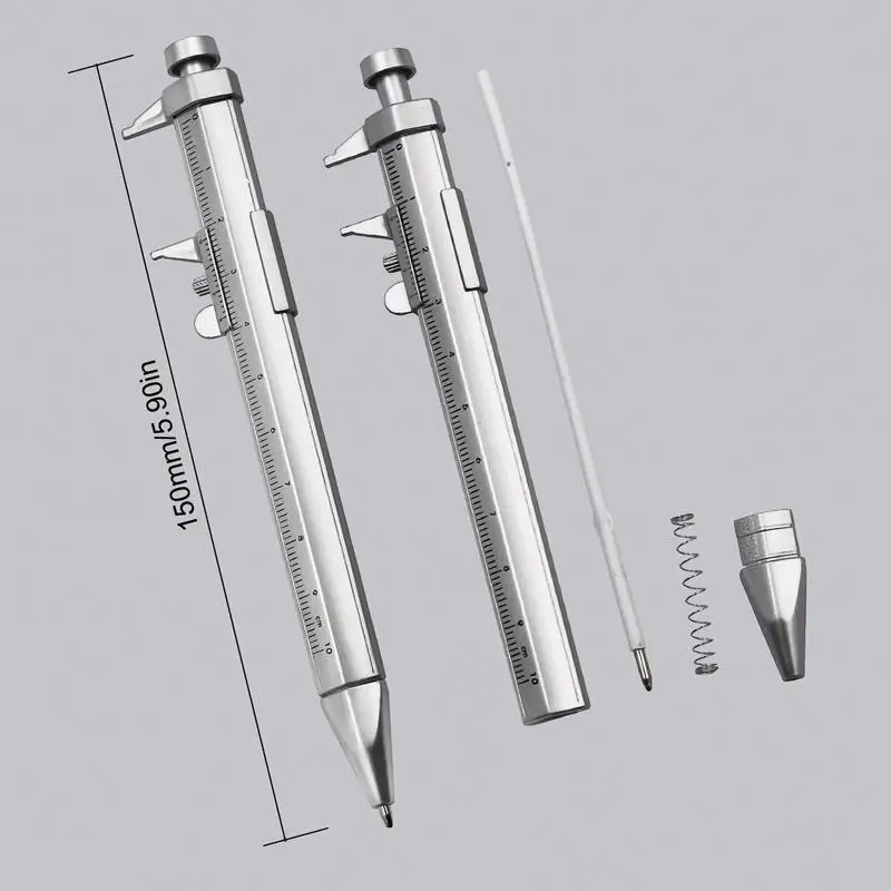 Multifunction Gel Ink Pen Vernier Caliper Roller Ball Pen Stationery Ball-Point 2 in 1 Vernier Caliper Ballpoint Pen