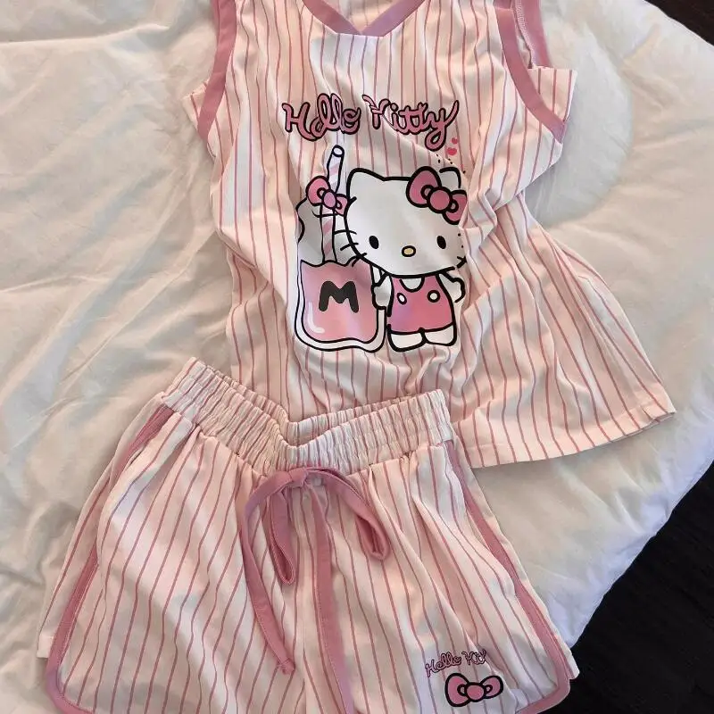 

Pajamas Anime Cartoon Printing Short-Sleeved Shorts Home Kawaii Summer Wear Leisure Sports Suit Holiday Gifts