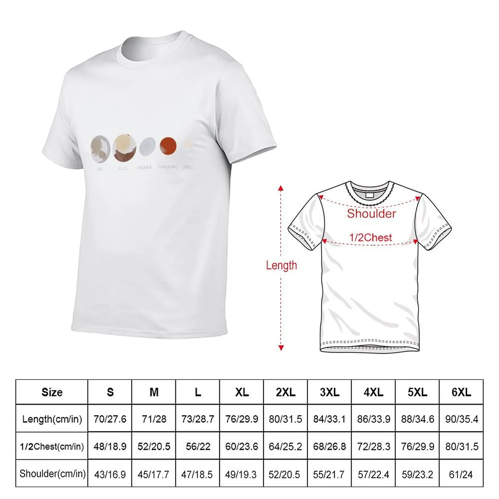 Dwarf planets T-Shirt funny t shirts cotton t shirts for man cotton funny t shirt men 100% cotton luxury brand T-shirt
