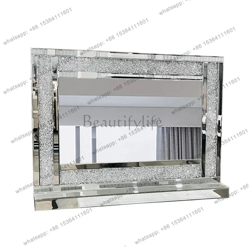8European Modern Light Luxury Home Bedroom Dresser Makeup Mirror Desktop Makeup Mirror 2337
