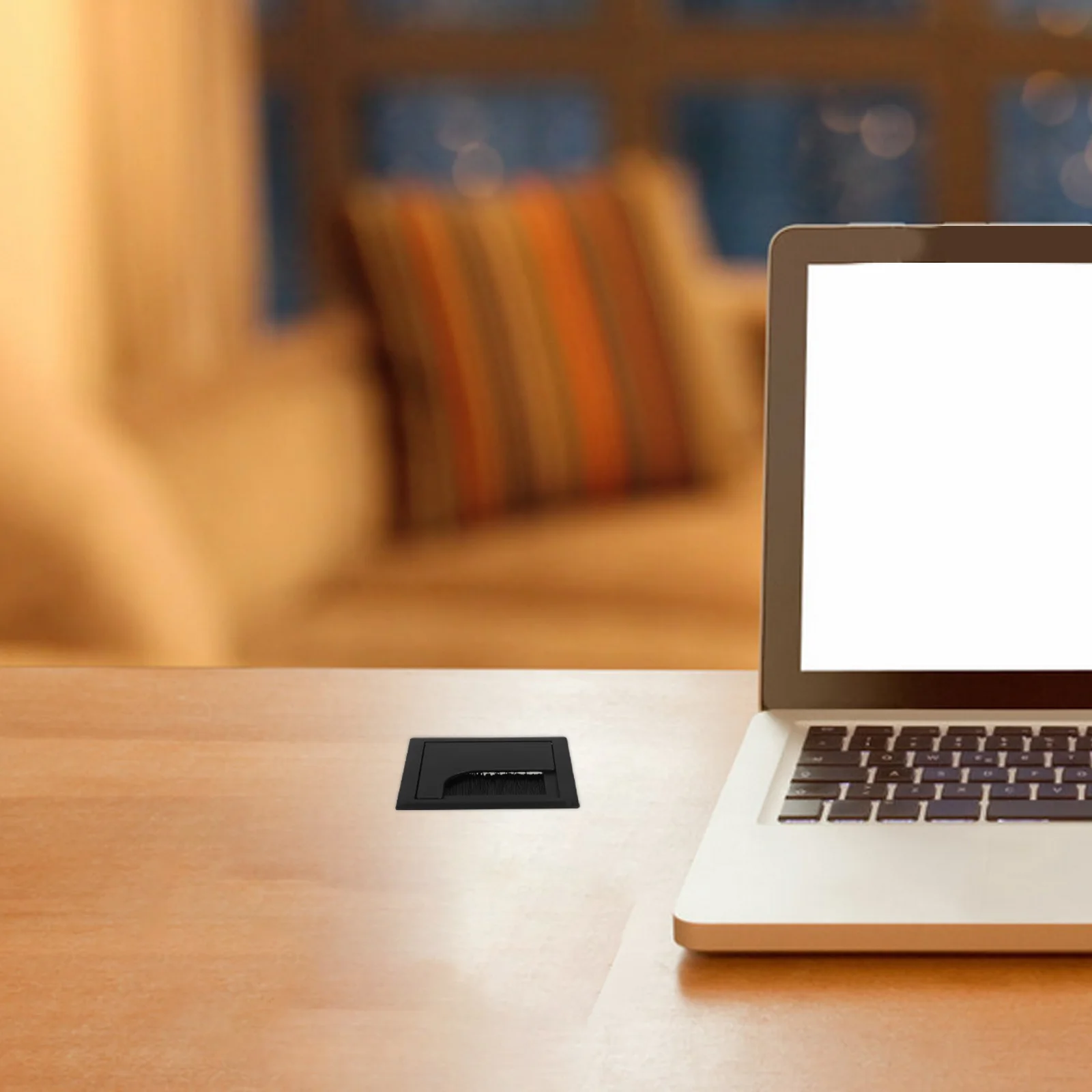 ฝาครอบร้อยสายไฟบนโต๊ะทำงาน 6 ชิ้น ขนาด 80x80 มม. ทำจากพลาสติก ABS สำหรับจัดการสายไฟในสำนักงาน บ้าน โต๊ะคอมพิวเตอร์