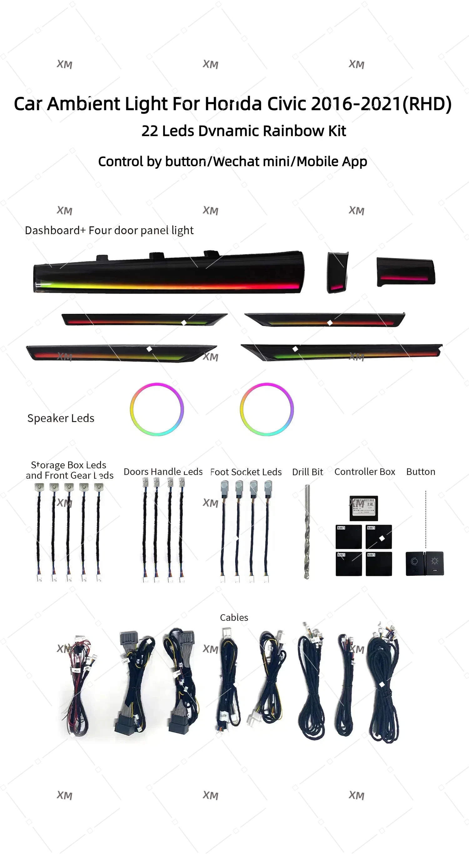 Car Symphony Ambient Interior RHD Dynamic Shadow Decoration Light  10th 2016-2021