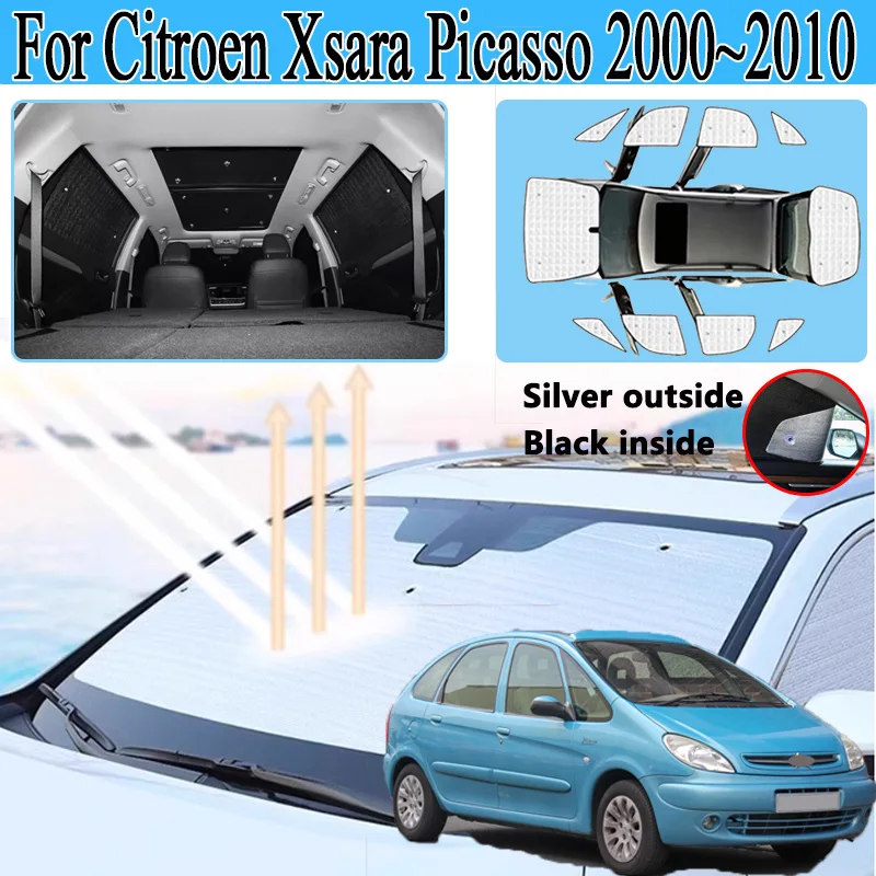 

Солнцезащитный козырек с полным покрытием для Citroen Xsara Picasso 2000 2001 2002 ~ 2010, оконная защита автомобиля, солнцезащитные блоки, аксессуары