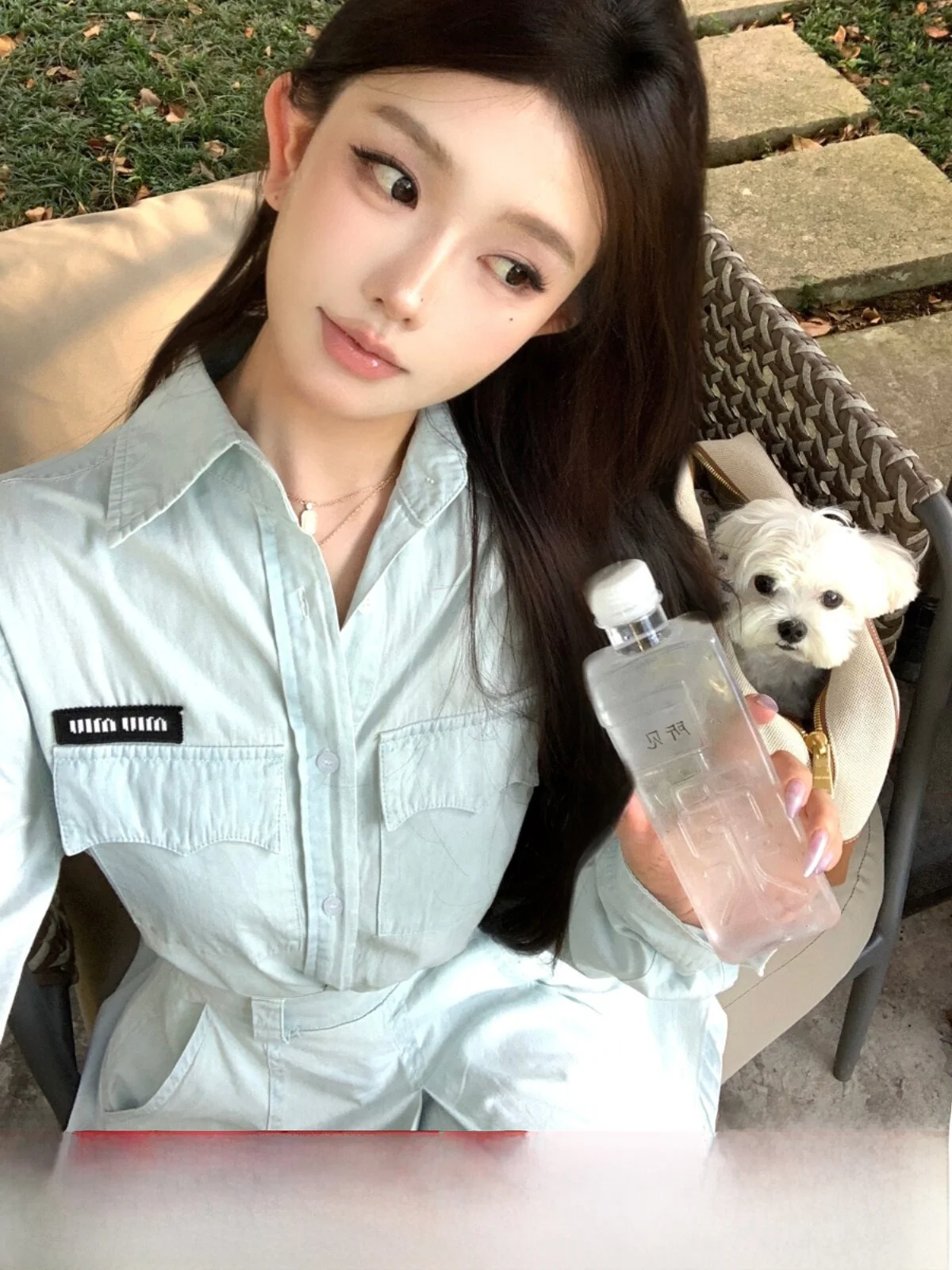 

Комплект из джинсовой юбки А-силуэта и повседневной модной блузки для молодых женщин, омолаживающий образ, коллекция Vegetable Miu Sle Winter