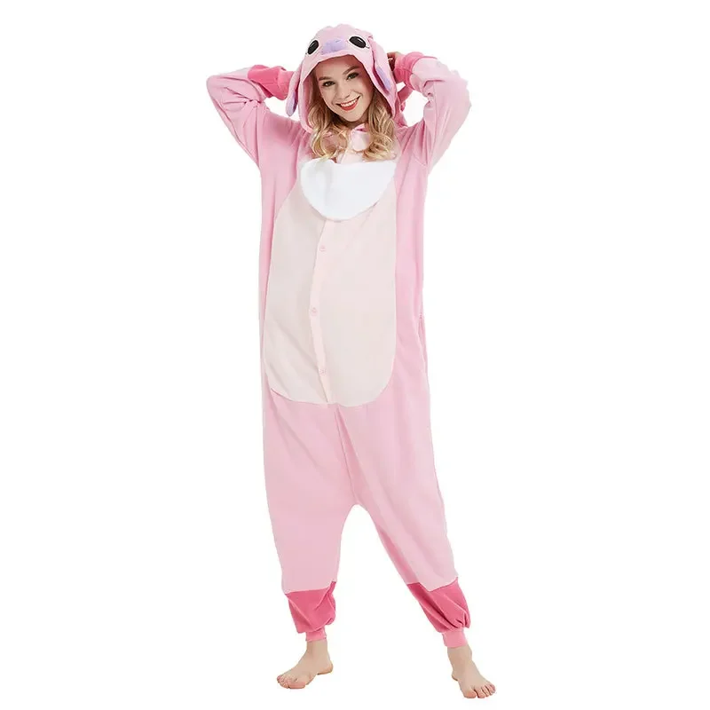 EE01 MINISO Kigurumi Stitch Onesies Sleepsuit Adult Pyjamas Cartoon Sleepwear Unisex Men Women Onesie Pajamas Cosplay Costum&0Ww