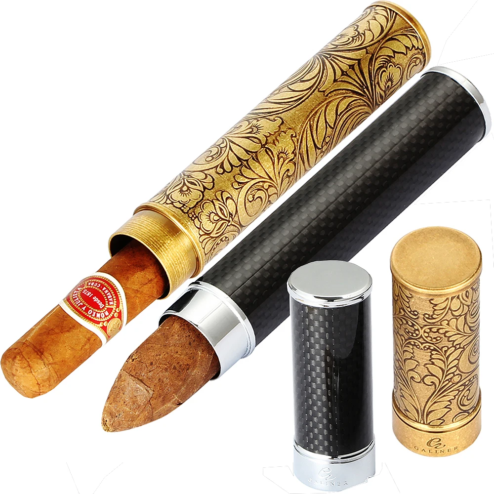 

GALINER Metal Cigar Jar 1 Holder Tube Cigar Humidor Portable Travel Storage Smoking Tool Fit 1 Cigar Case