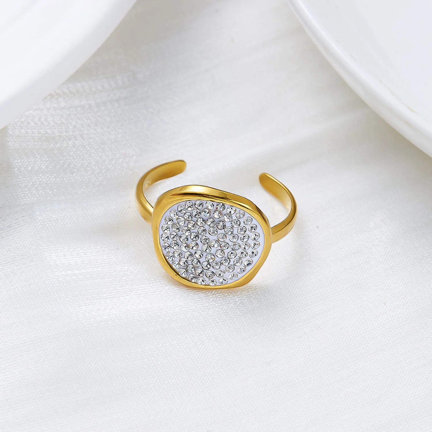 Minimalistische vergoldete Edelstahlringe für Damen und Herren, Vintage-Leopardenmuster, geometrische Ringe, Statement-wasserfester Schmuck – Detail 7