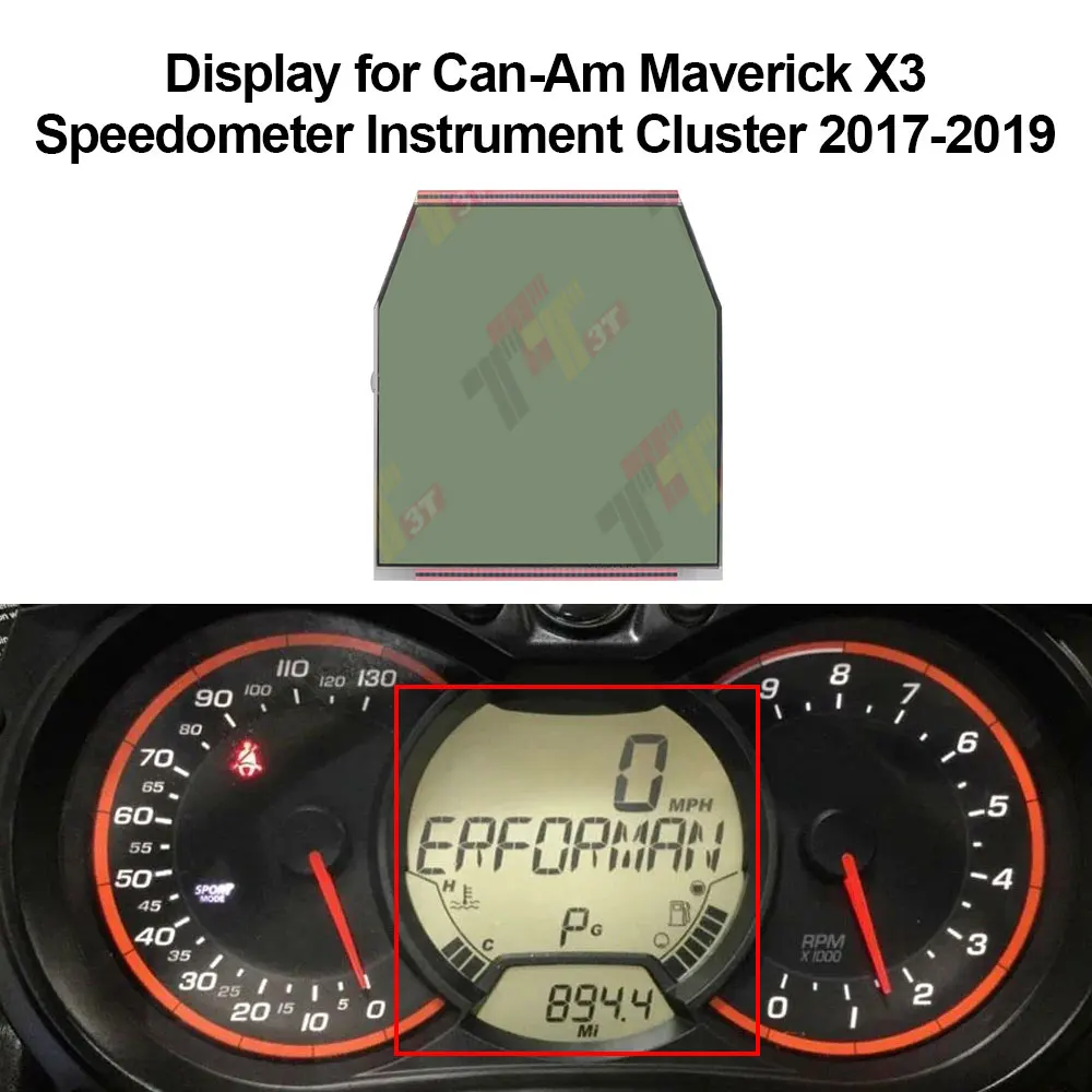 Display for Can-Am Maverick X3 1000R Commander Outlander Speedometer Instrument 1PCS LCD screen with 2PCS conductive strip