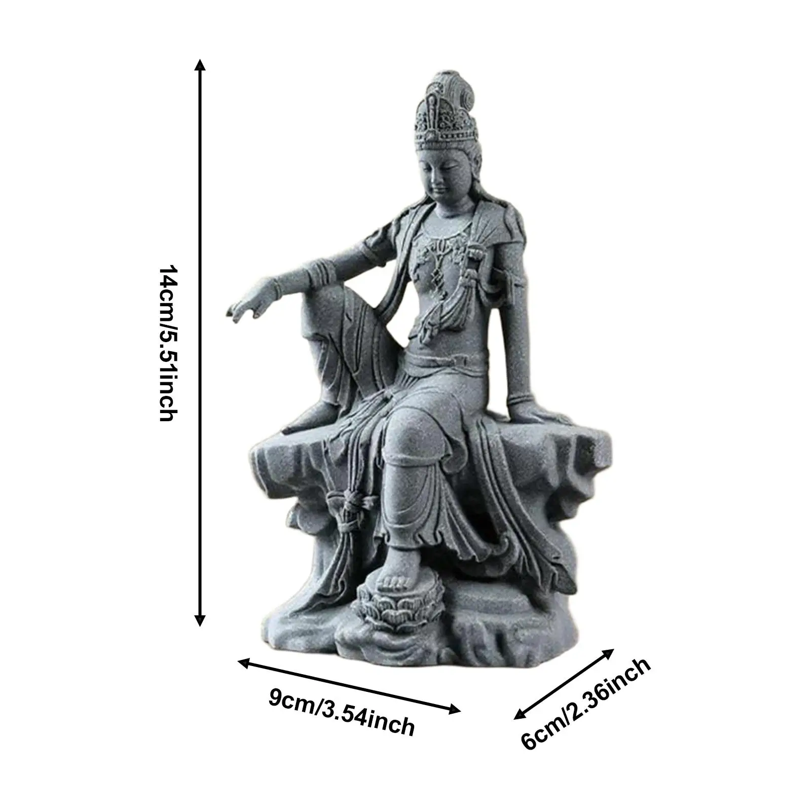 Avalokiteshvara Bodhisattva Statue Handcrafted Home Decoration 14cm Height