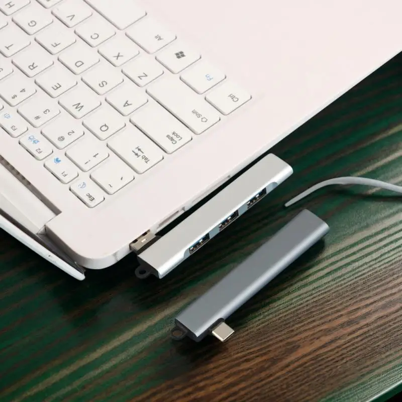 Tipo C Splitter Hub USB 3.0 de alta velocidade e 4 portas - Acessório poderoso para laptop e PC