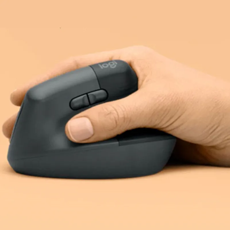 Вертикальная эргономичная мышь Logitech Lift, беспроводная Bluetooth, 6 кнопок, офисная мышь, игровая мышь 4000 точек на дюйм для ноутбука/ПК/Mac/iPad