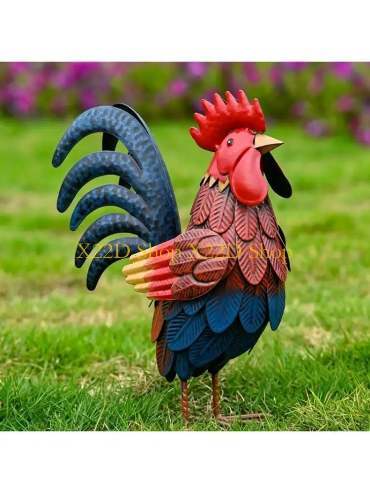 X22D Realistic Rooster Chicken Decoration Garden Signs Yard Stakes Outdoor Patios Lawn nament Animal Stake Garden Supply