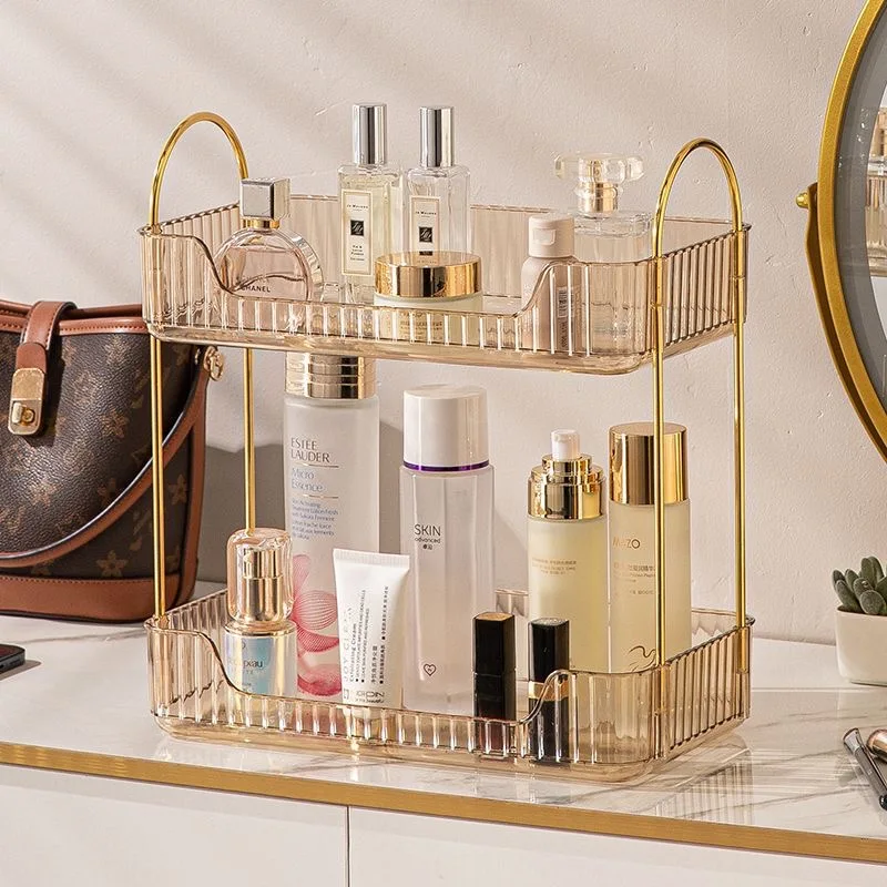 Bathroom Storage Shelves Home Kitchen Organizer Rack Cosmetic Skincare Shampoo Lipstick Perfume Tabletop Holder 2 Colors